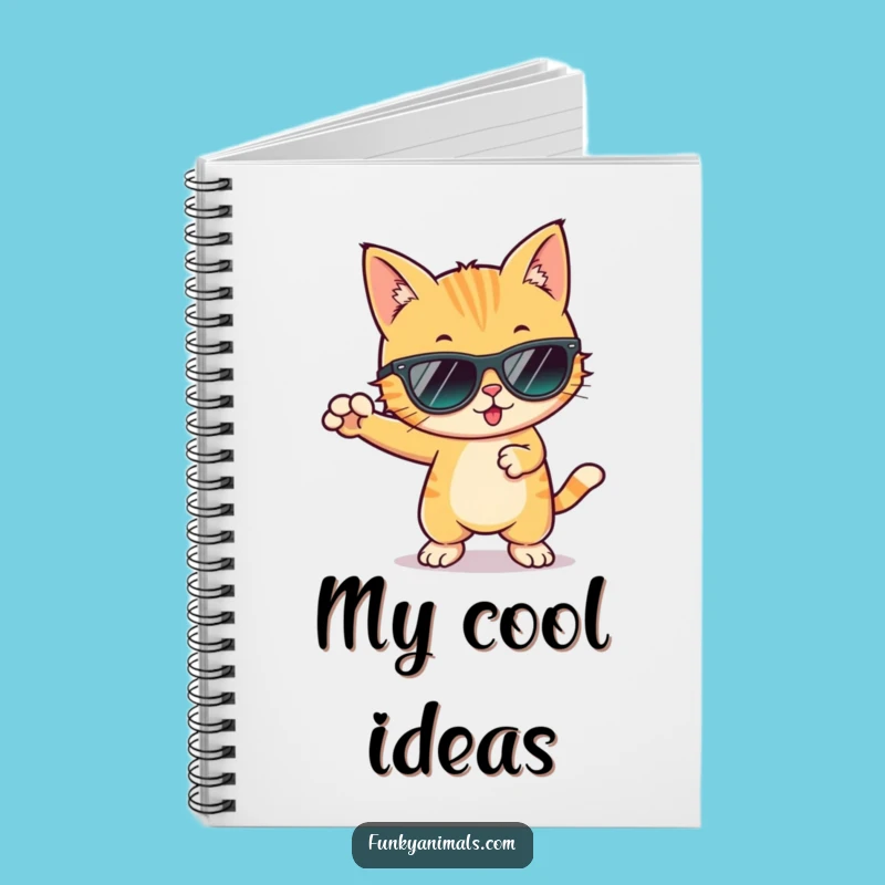 Funny Cool Cat Groovy Notebook: Jot Down Ideas with Funky Style!