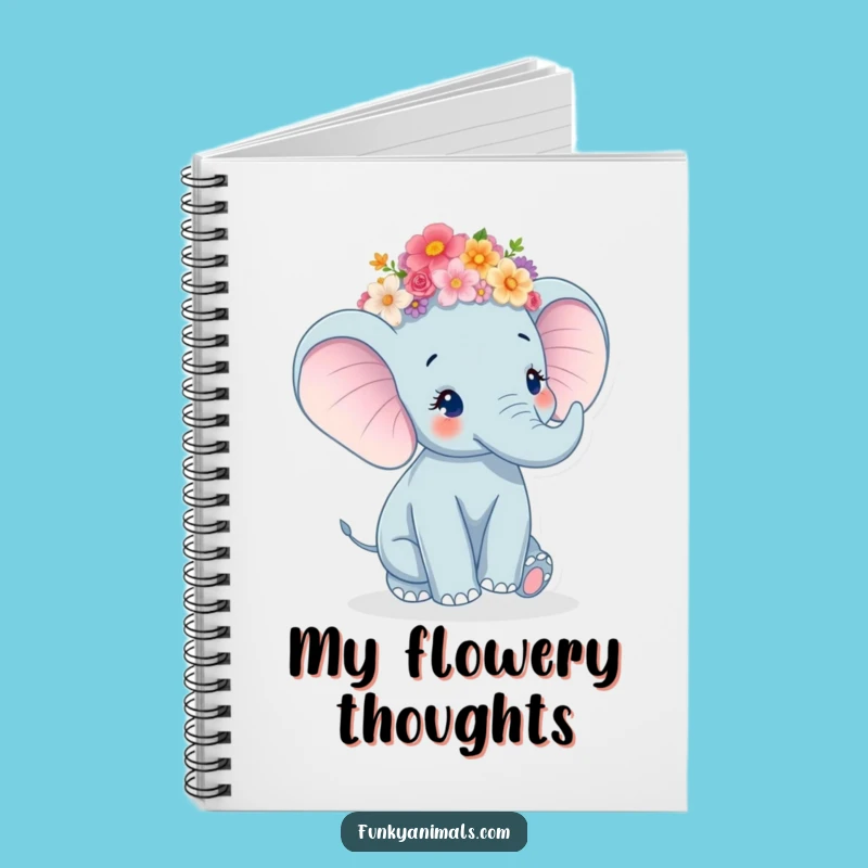 Funny Elephant Notebook: Jot Down Joy, Floral Gift Idea
