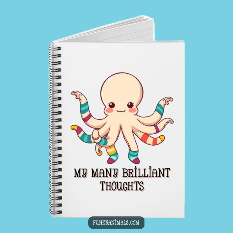 Funny Octopus Dancing Socks Notebook - Hilarious Gift for Creative Souls