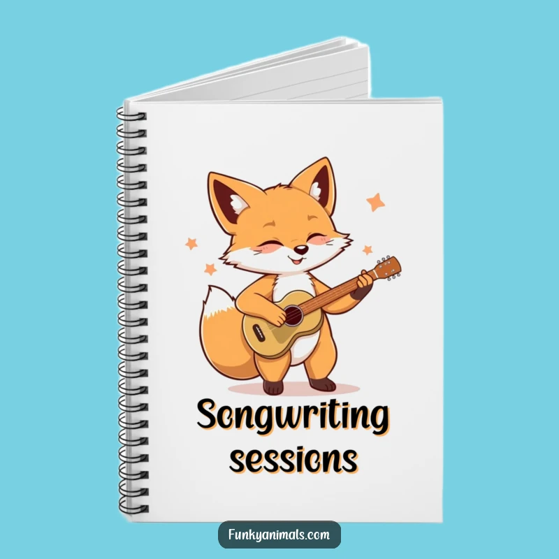 Funny Soulful Fox Notebook: Guitar Strumming Journal, Hilarious Gift for Writers