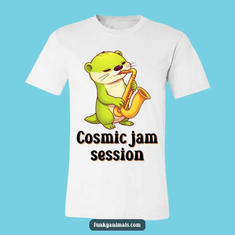 Funny Alien Otter Sax T-Shirt: Rock Out with Extraterrestrial Style!