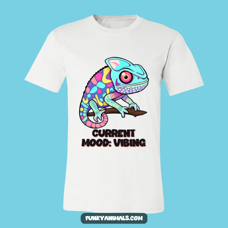 Funny Chameleon T-Shirt: Psychedelic Colors for a Bold, Fun Statement