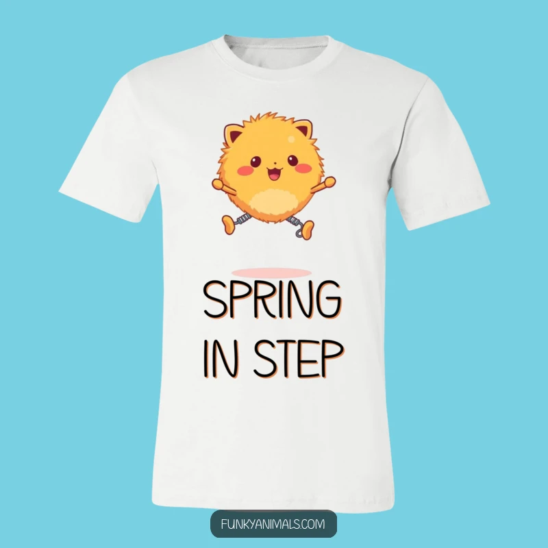 Funny Fuzzy Orange Creature T-Shirt - Spring Legs Bouncing Tee!