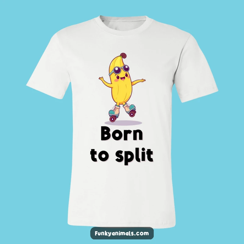 Funny Groovy Banana Roller Skater T-Shirt - Cool Retro Humor Tee