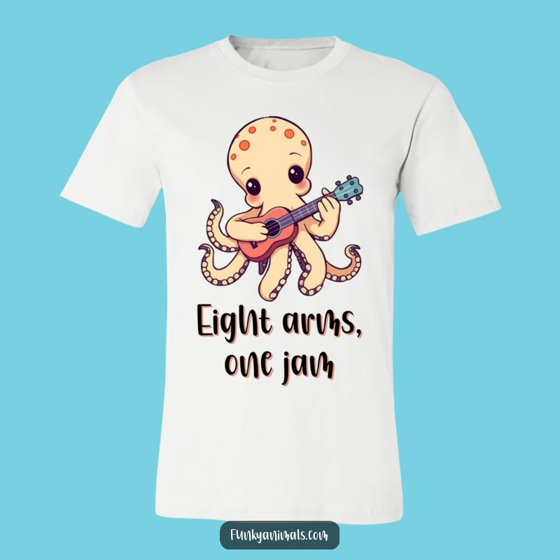 Funny Groovy Octopus Ukulele T-Shirt: Wear Your Musical Vibe