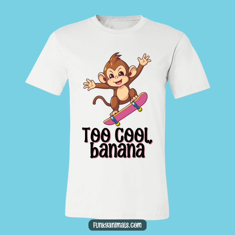 Funny Monkey Skateboard Trick T-Shirt - Cool & Mischievous Graphic Tee