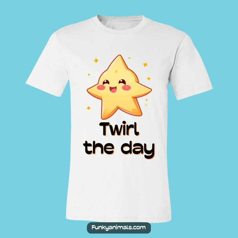 Funny Star Creature T-Shirt: Sparkly Orange Spin, Joyful Celestial Humor Gift