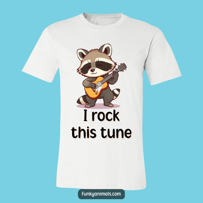 Funny Rocking Raccoon T-Shirt - Tiny Guitar Hero, Hilarious Gift Idea