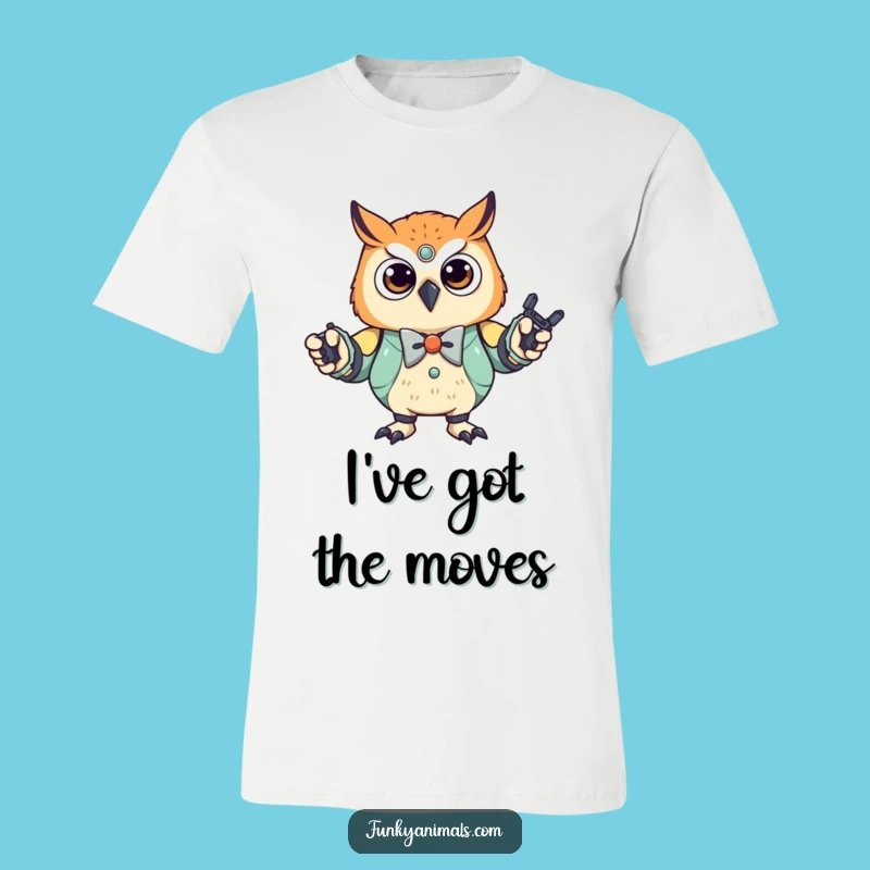 Funny Robot Owl Cub T-Shirt - Stylish Bowtie Dancer, Hilarious Gift Idea