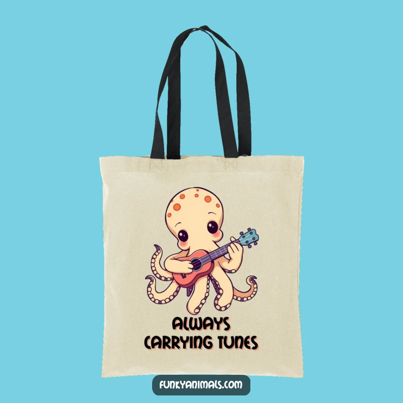 Funny Groovy Octopus Ukulele Tote Bag: Carry Your Tunes in Style