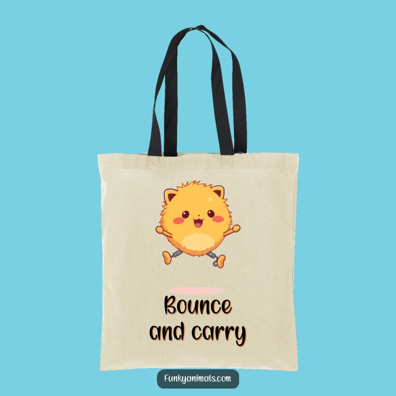 Funny Fuzzy Orange Creature Tote Bag - Carry Your Bouncing Buddy!