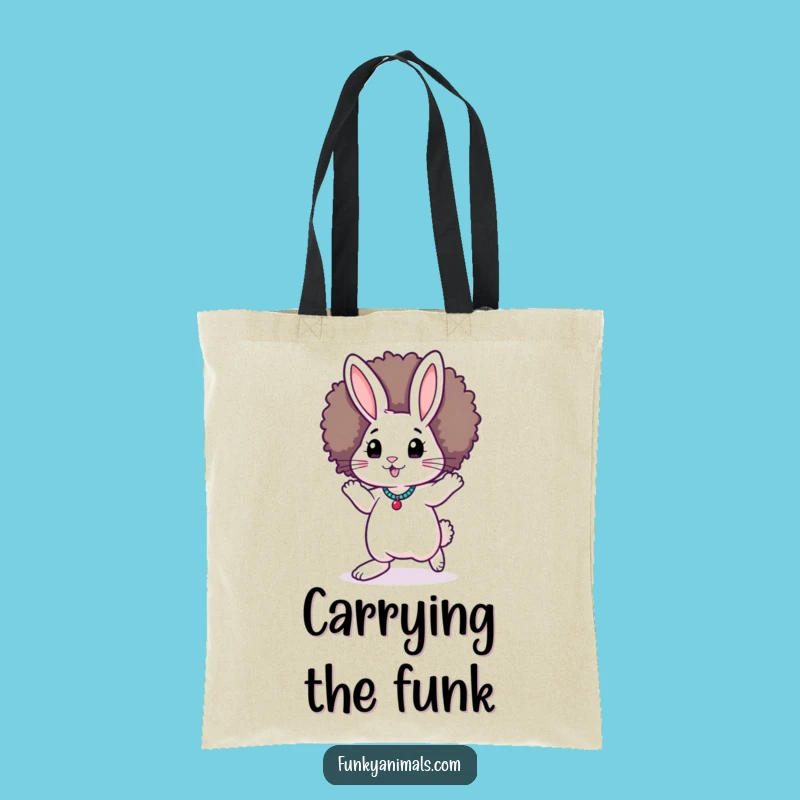 Funny Funky Rabbit Tote Bag: Afro Moonwalk Accessory, Chic and Hilarious Gift