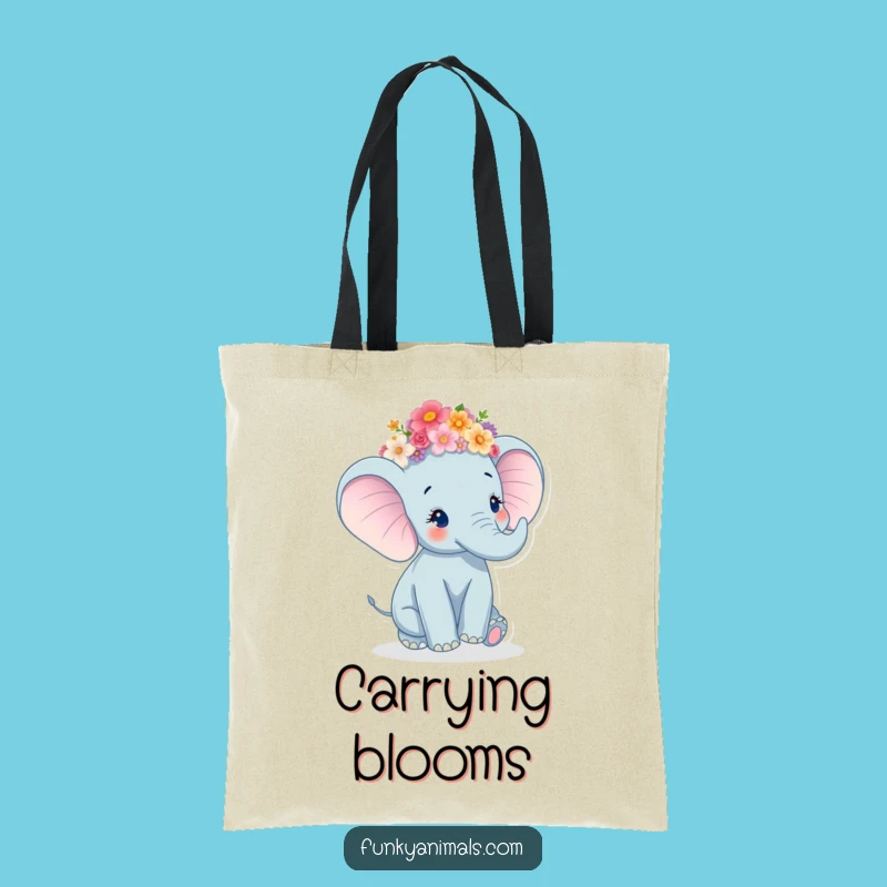 Funny Elephant Tote Bag: Carry Joy, Blooming Flower Gift