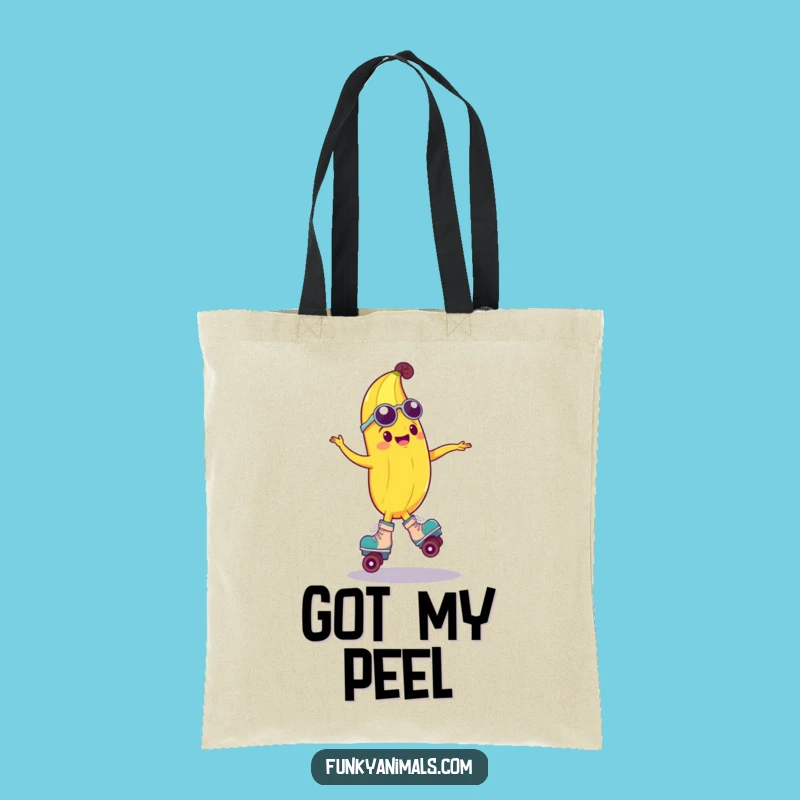 Funny Groovy Banana Roller Skate Tote Bag - Stylish & Humorous Carry-All