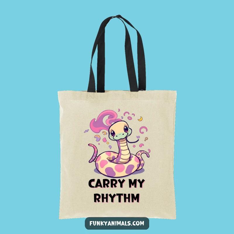 Funny Psychedelic Snake Tote Bag: Swirling Art, Groovy Accessory Gift