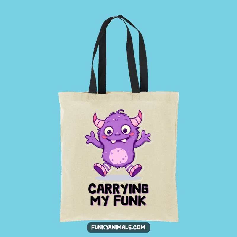 Funny Purple Monster Tote Bag - Carry Your Silly Dancing Buddy!