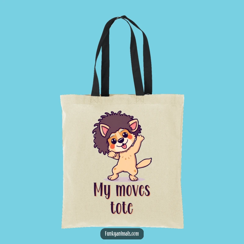 Funny Breakdancing Dog Afro Wig Tote Bag: Carry Your Moves, A Practical Funny Gift